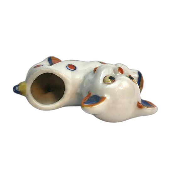 Antique Japan Bonzo Dog Porcelain Lusterware 1920's 'Butt Up'  Toothpick Vase - Picture 12 of 12